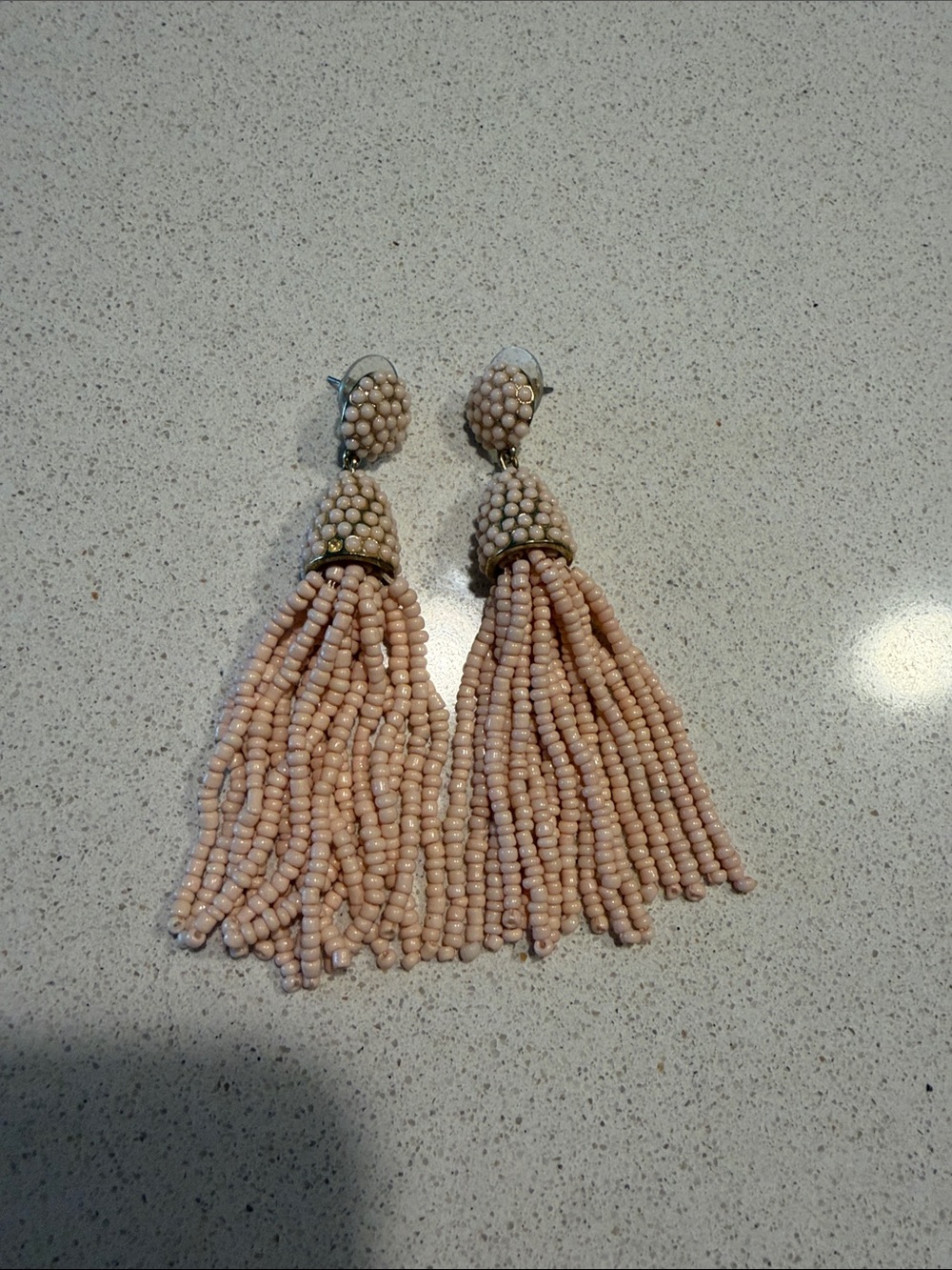 Lane Bryant Blush Beaded Tassel Earrings